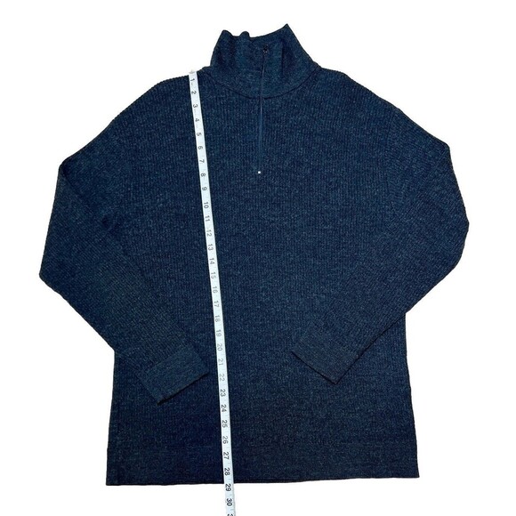 Malagrida Men's 2XL Made in Italy Virgin Wool Blend 1/4 Zip‎ Charcoal Sweater - Picture 6 of 7